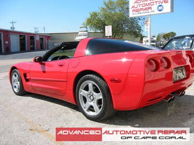 Client Gallery Red Corvette Tinted Rear